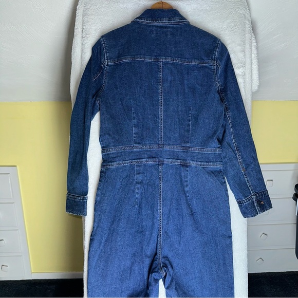 Madewell Denim Jumpsuit Womens Romper Straight Long Sleeve Stanwick Wash M Jean - Picture 8 of 15